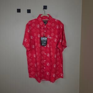 DIXXON The 350 Short Sleeve Party Shirt in Red Size XL
